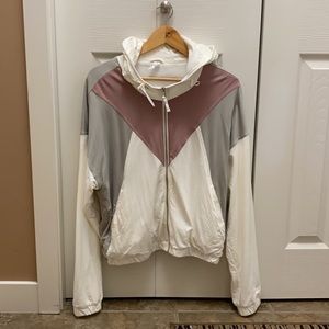 Zyia Cream Block Soft Zip Hoodie
